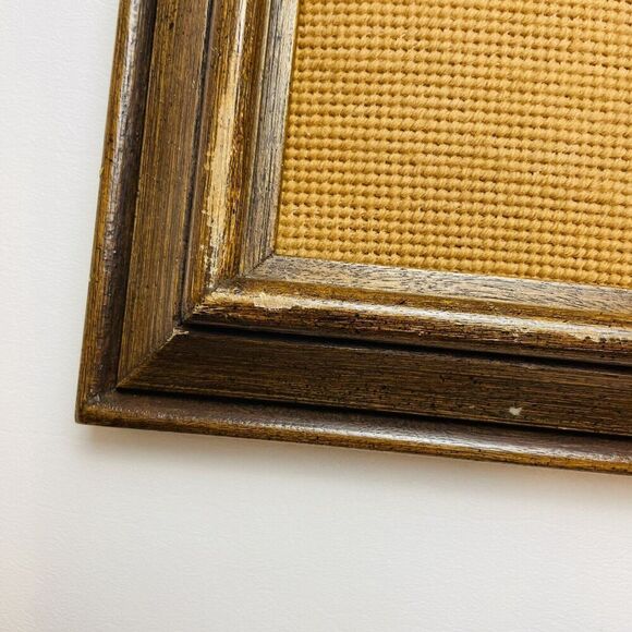 Framed Needlepoint Pig Picture Handstitched Neutral Tones Happy Laying 13.5x16.5 - Picture 7 of 7